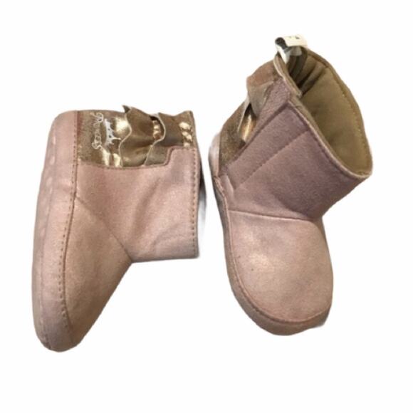 Disney Princess Soft Sole Pink & Gold Booties - Picture 1 of 7